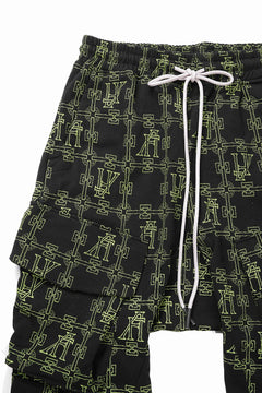 画像をギャラリービューアに読み込む, 【SAMPLE SALE】A.F ARTEFACT MILITARY SARROUEL PANTS / MONOGRAM PRINT (BLACK x GREEN)