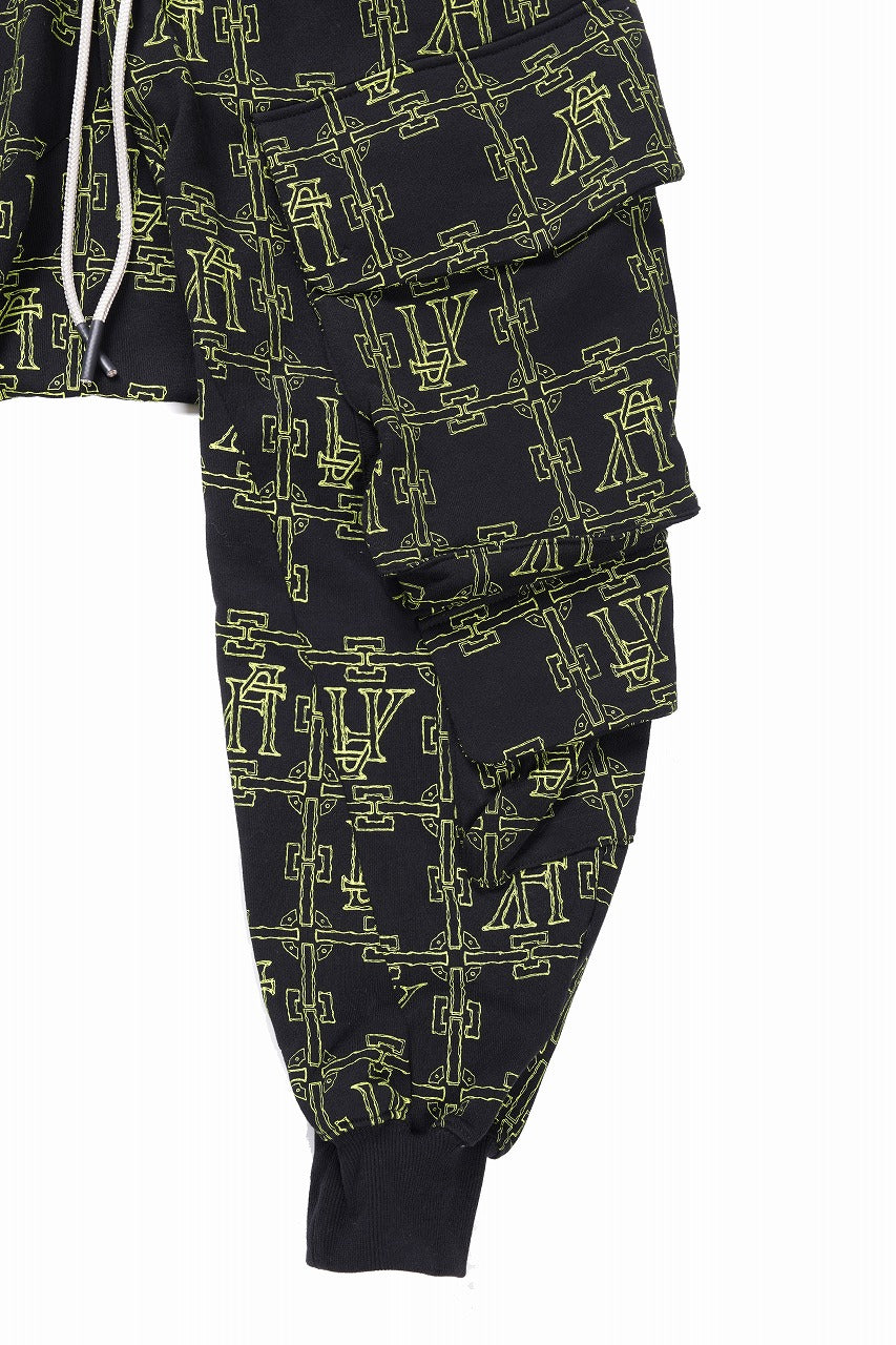 画像をギャラリービューアに読み込む, 【SAMPLE SALE】A.F ARTEFACT MILITARY SARROUEL PANTS / MONOGRAM PRINT (BLACK x GREEN)