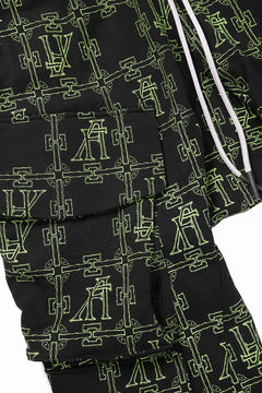 画像をギャラリービューアに読み込む, 【SAMPLE SALE】A.F ARTEFACT MILITARY SARROUEL PANTS / MONOGRAM PRINT (BLACK x GREEN)