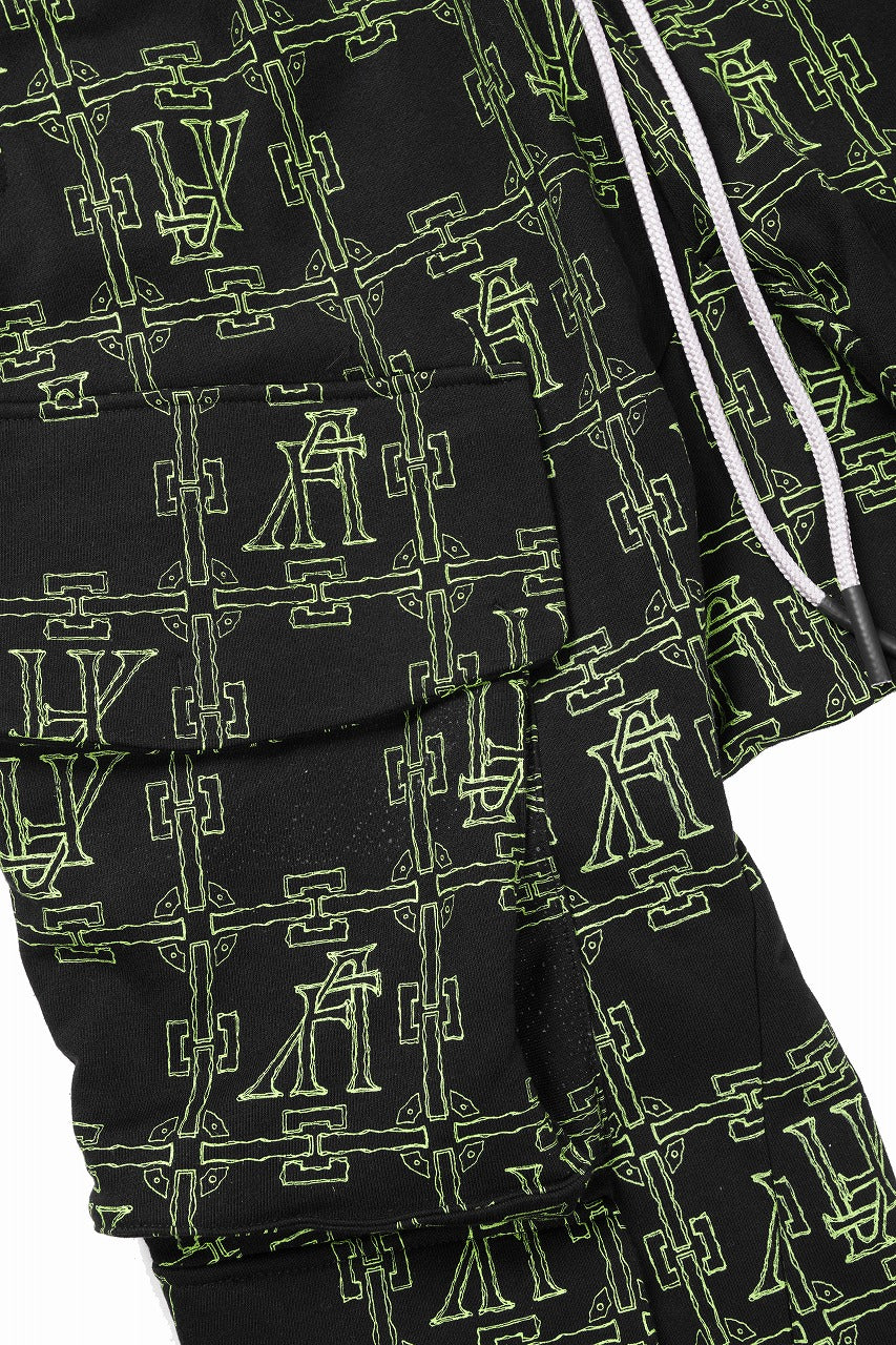 画像をギャラリービューアに読み込む, 【SAMPLE SALE】A.F ARTEFACT MILITARY SARROUEL PANTS / MONOGRAM PRINT (BLACK x GREEN)