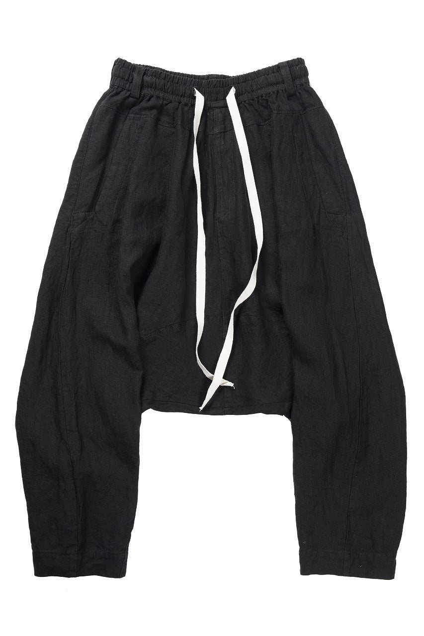 画像をギャラリービューアに読み込む, 【SAMPLE SALE】vital deep sarouel easy pants / natural linen (BLACK)