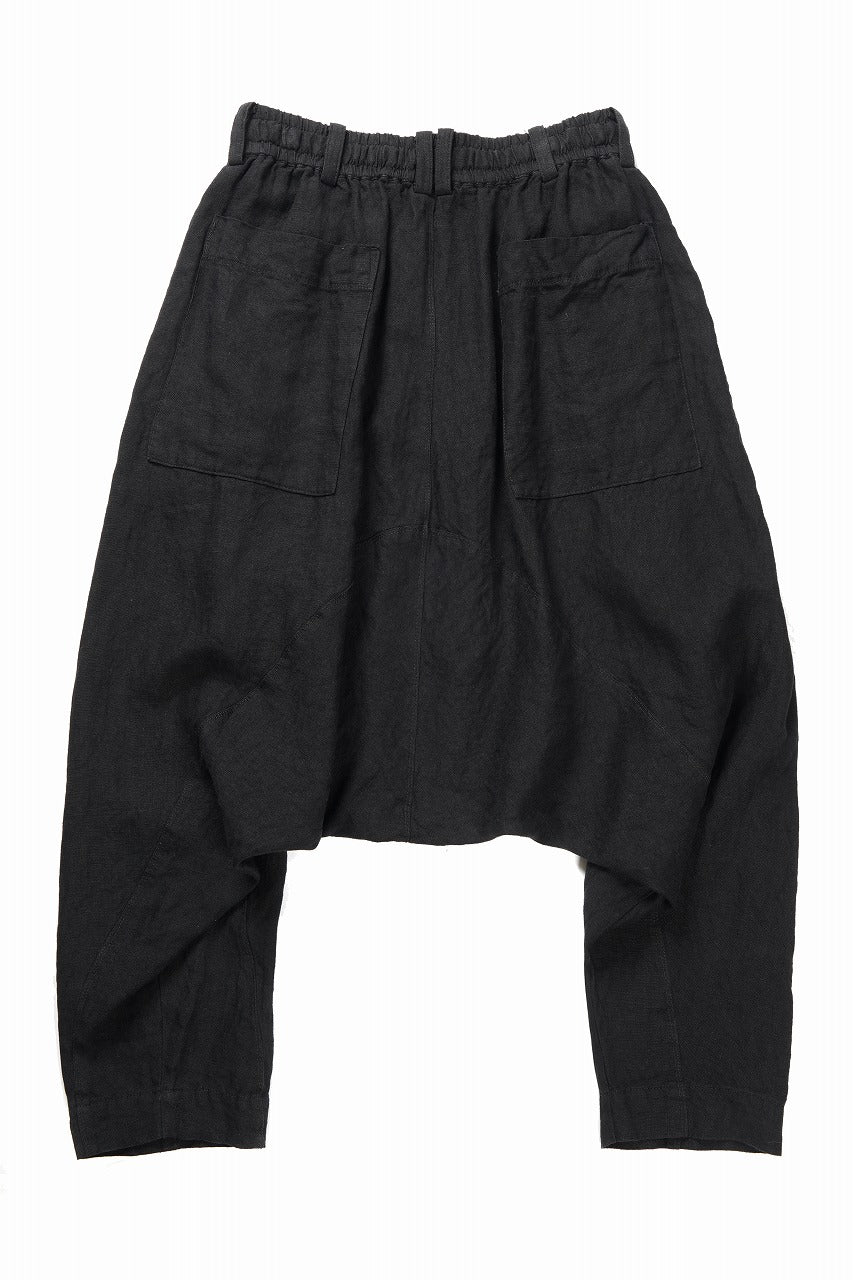 画像をギャラリービューアに読み込む, 【SAMPLE SALE】vital deep sarouel easy pants / natural linen (BLACK)