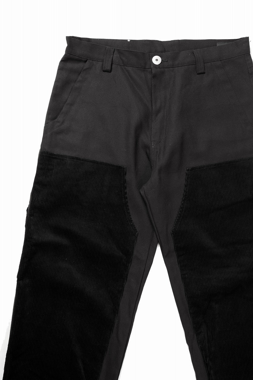画像をギャラリービューアに読み込む, 【SAMPLE SALE】A.F ARTEFACT DOUBLE KNEE PAINTER PANTS / COMBI FABRICS (BLACK)
