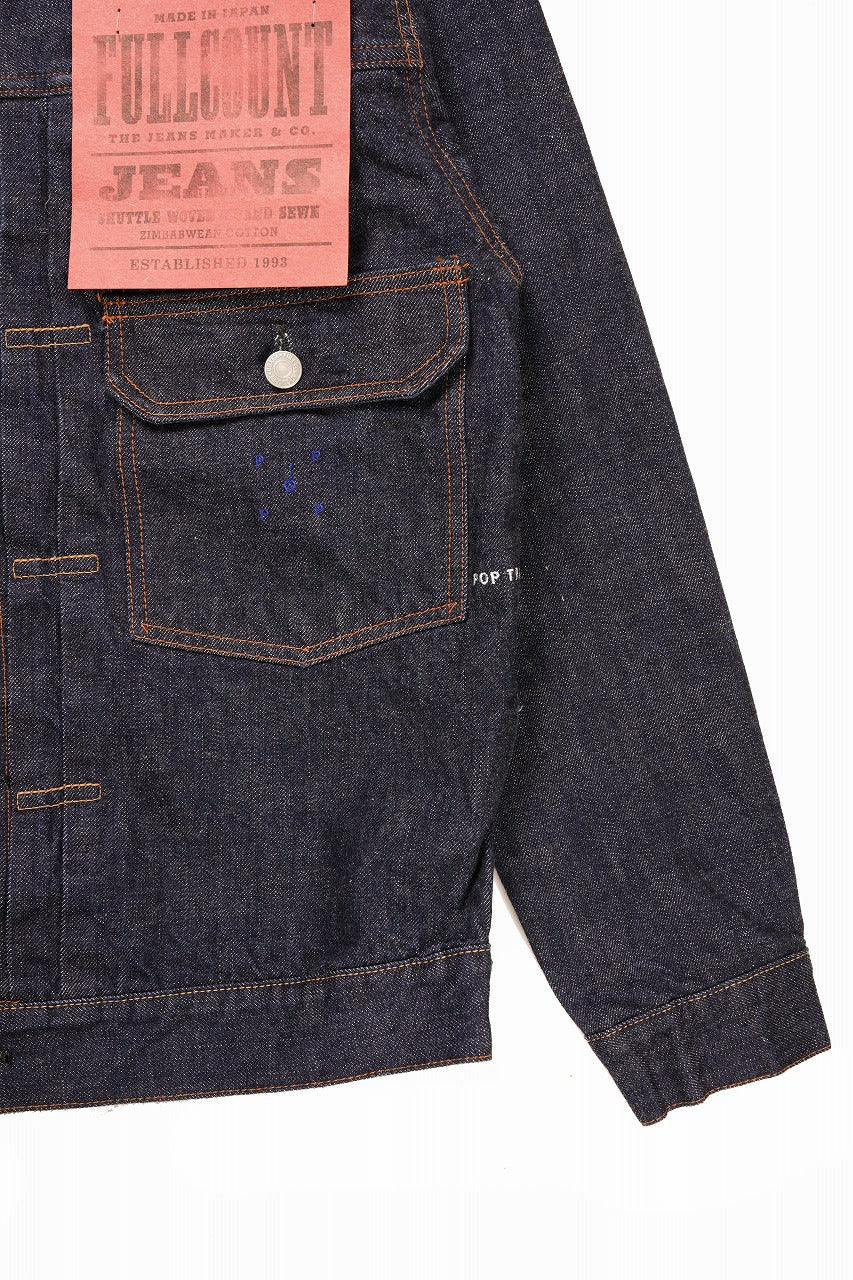 FULLCOUNT x POP TRADING COMPANY Type2 Jean Jacket / 13.7oz Zimbabwe Selvedge Denim (INDIGO BLUE)