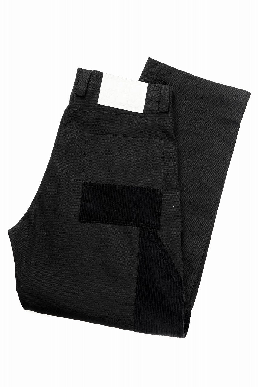 画像をギャラリービューアに読み込む, 【SAMPLE SALE】A.F ARTEFACT DOUBLE KNEE PAINTER PANTS / COMBI FABRICS (BLACK)