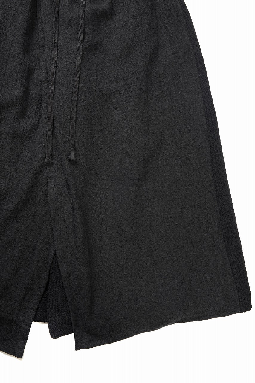 画像をギャラリービューアに読み込む, 【SAMPLE SALE】A.F ARTEFACT WRAP SKIRT LAYERED PANTS / LINEN &amp; KNIT (BLACK)