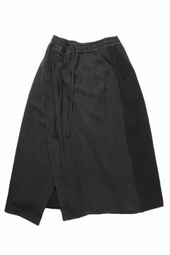 画像をギャラリービューアに読み込む, 【SAMPLE SALE】A.F ARTEFACT WRAP SKIRT LAYERED PANTS / LINEN &amp; KNIT (BLACK)