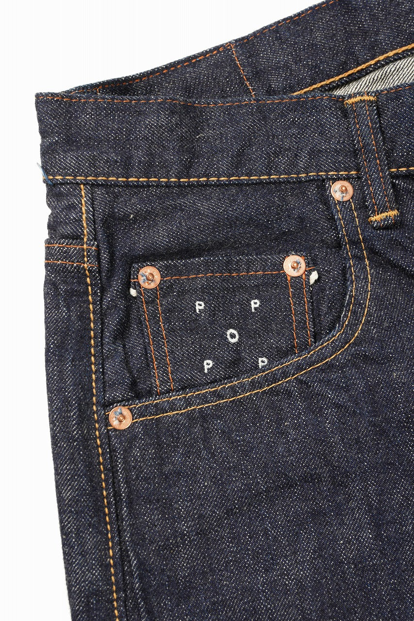 Load image into Gallery viewer, FULLCOUNT x POP TRADING COMPANY Drs Denim Pants / 13.7oz Zimbabwe Selvedge Denim (INDIGO BLUE)