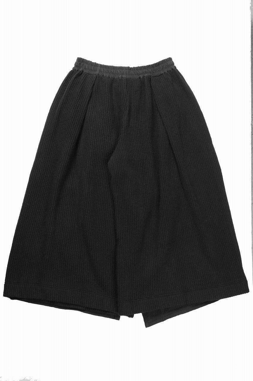 画像をギャラリービューアに読み込む, 【SAMPLE SALE】A.F ARTEFACT WRAP SKIRT LAYERED PANTS / LINEN &amp; KNIT (BLACK)