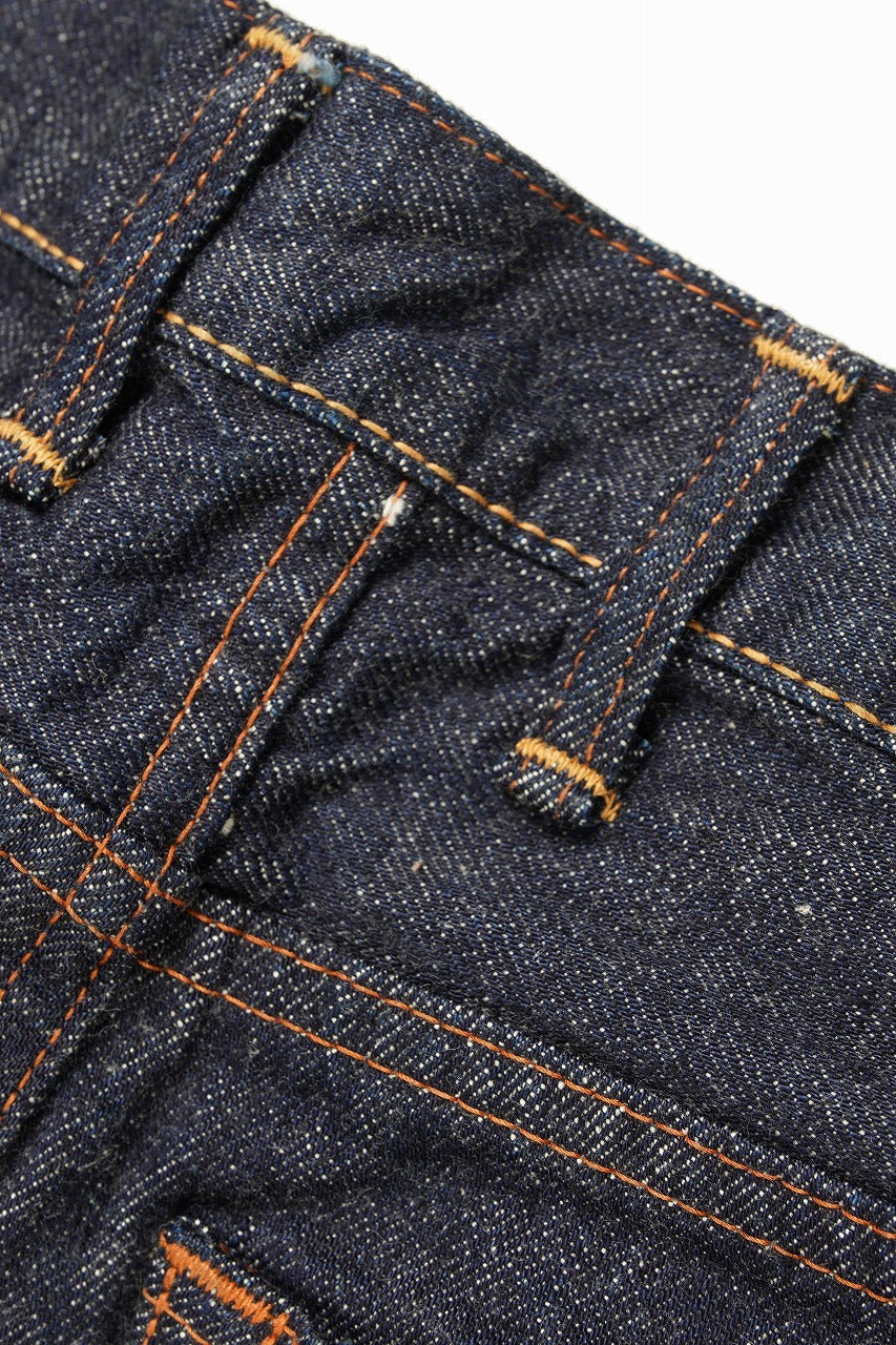 Load image into Gallery viewer, FULLCOUNT x POP TRADING COMPANY Drs Denim Pants / 13.7oz Zimbabwe Selvedge Denim (INDIGO BLUE)
