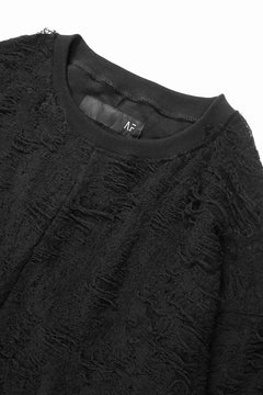 画像をギャラリービューアに読み込む, A.F ARTEFACT ASYMMETRY LOOP HEM TOPS / DAMAGE PILE &amp; PLATING KNIT JERSEY (BLACK)