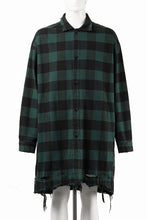 画像をギャラリービューアに読み込む, 【SAMPLE SALE】A.F ARTEFACT GRUNGE SHIRT-COAT / CHECK FLANNEL (GREEN×BLACK)