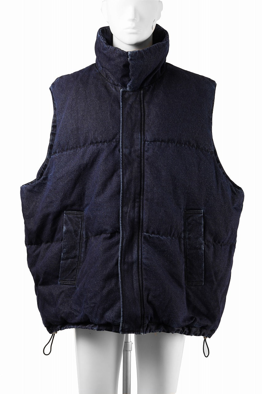 画像をギャラリービューアに読み込む, 【SAMPLE SALE】A.F ARTEFACT DOWN VEST / WASHED DENIM (INDIGO)