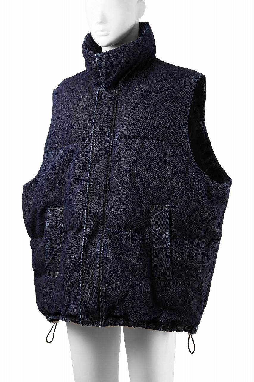 画像をギャラリービューアに読み込む, 【SAMPLE SALE】A.F ARTEFACT DOWN VEST / WASHED DENIM (INDIGO)