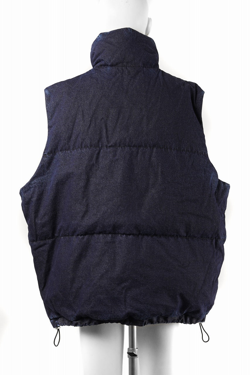 画像をギャラリービューアに読み込む, 【SAMPLE SALE】A.F ARTEFACT DOWN VEST / WASHED DENIM (INDIGO)