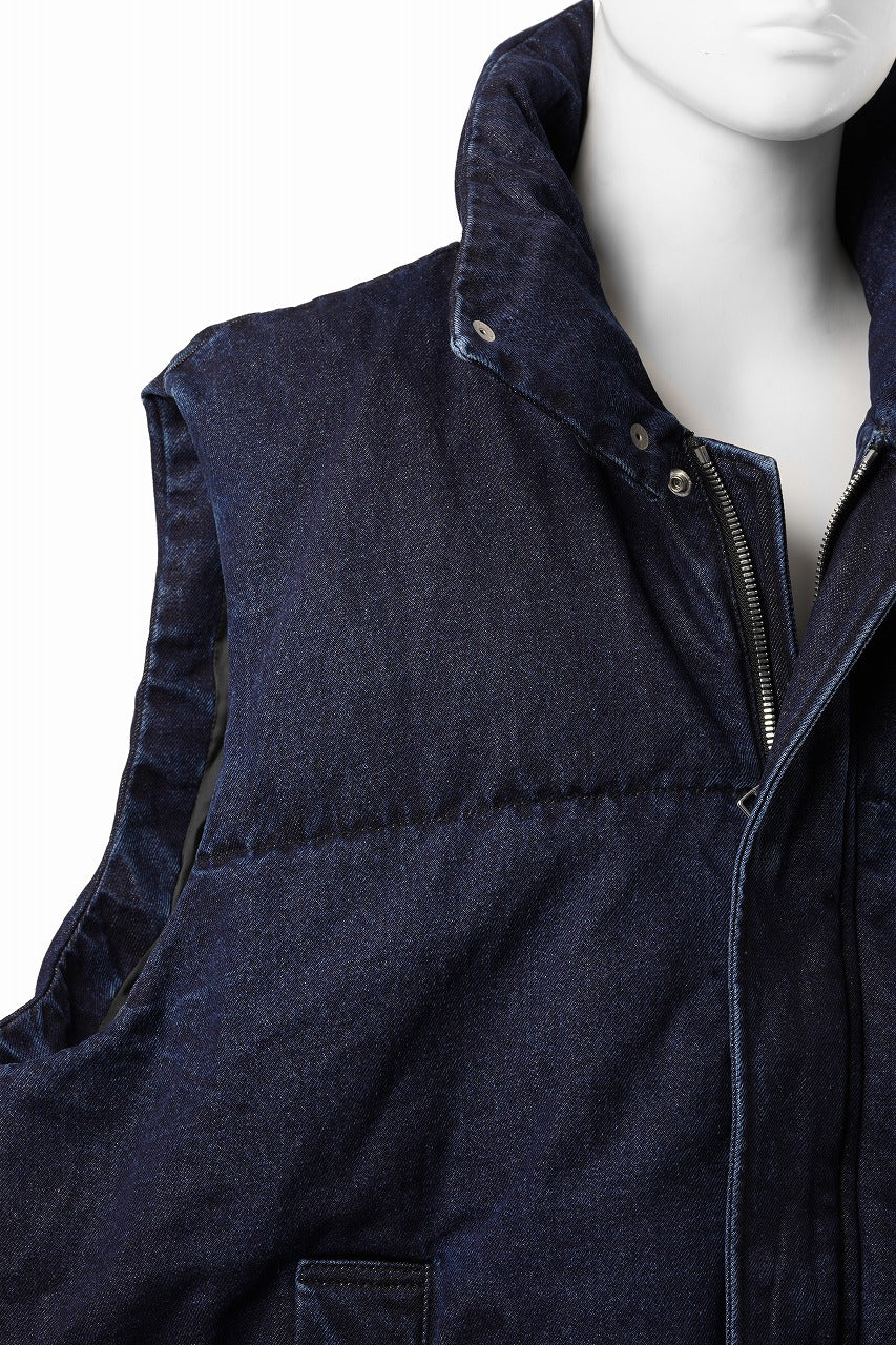 画像をギャラリービューアに読み込む, 【SAMPLE SALE】A.F ARTEFACT DOWN VEST / WASHED DENIM (INDIGO)