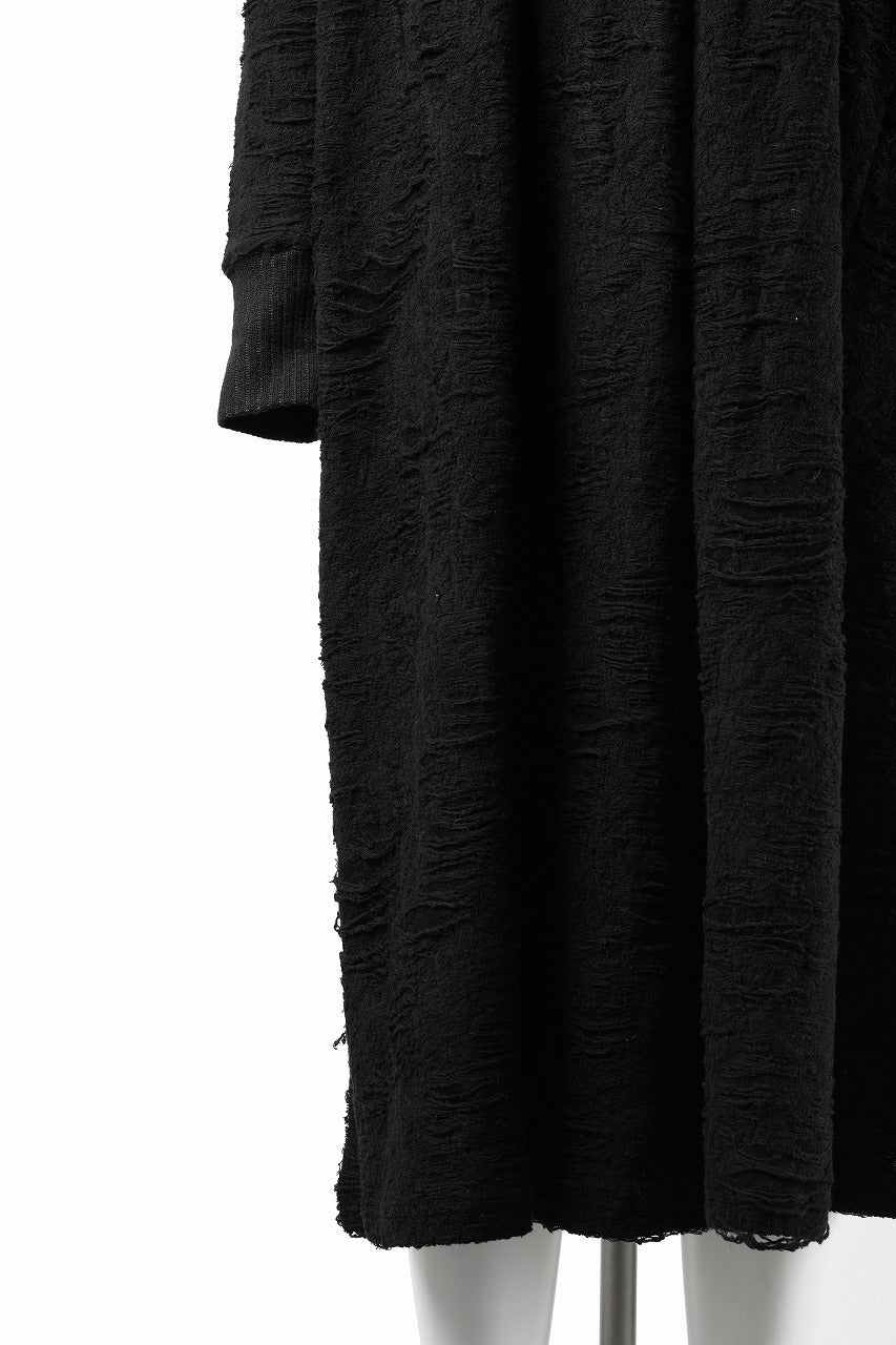画像をギャラリービューアに読み込む, 【SAMPLE SALE】A.F ARTEFACT OVER SIZED PLEATS ONE PIECE / DAMAGE PILE &amp; PLATING KNIT JERSEY (BLACK)