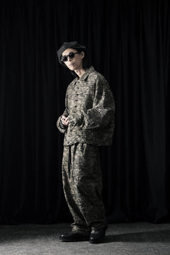 画像をギャラリービューアに読み込む, KLASICA "OVUM" EGG SHAPE EASY TROUSERS / BACK JACQUARD HOUND TOOTH CAMO (FOREST)