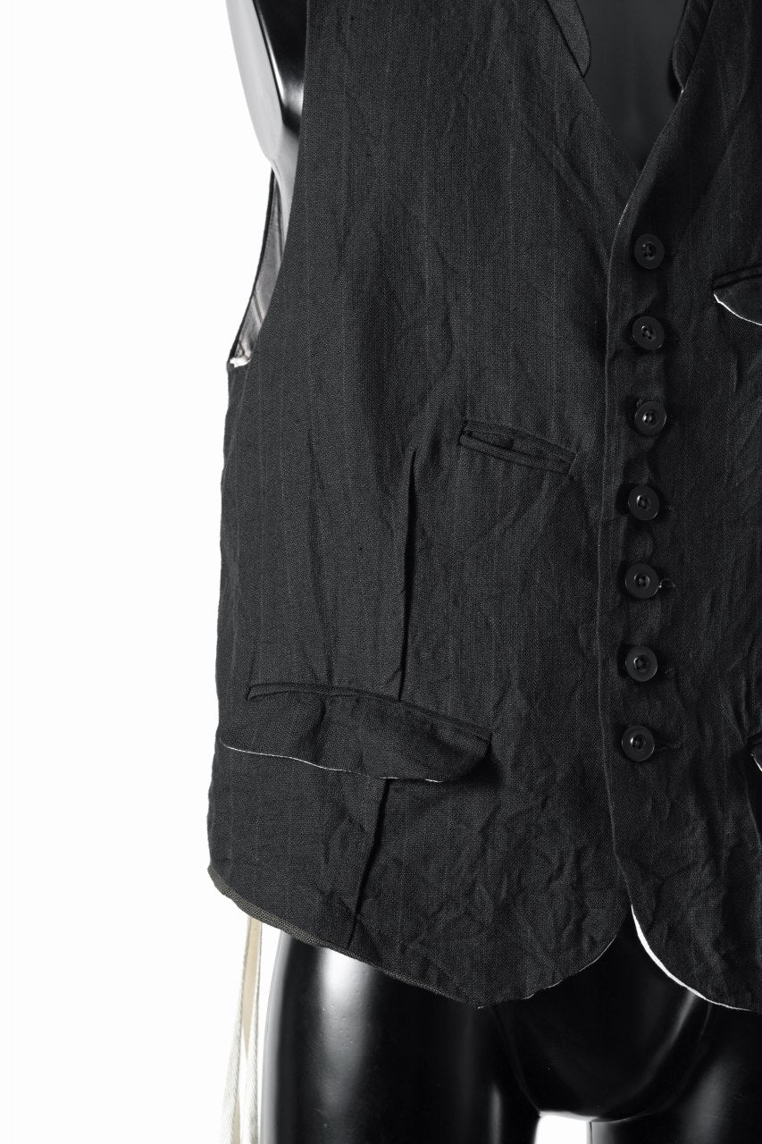 画像をギャラリービューアに読み込む, KLASICA "JEUNET" SQUARE SHAPED LOOSE VEST / OBSCURE STRIPED 3/3 MINI HBT (MID NIGHT)