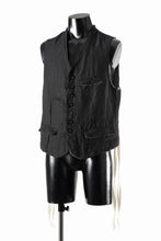 画像をギャラリービューアに読み込む, KLASICA "JEUNET" SQUARE SHAPED LOOSE VEST / OBSCURE STRIPED 3/3 MINI HBT (MID NIGHT)