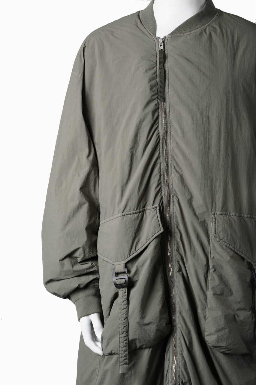 画像をギャラリービューアに読み込む, F/CE. GARMENT DYE DOWN MA-1 LONG COAT (OLIVE)