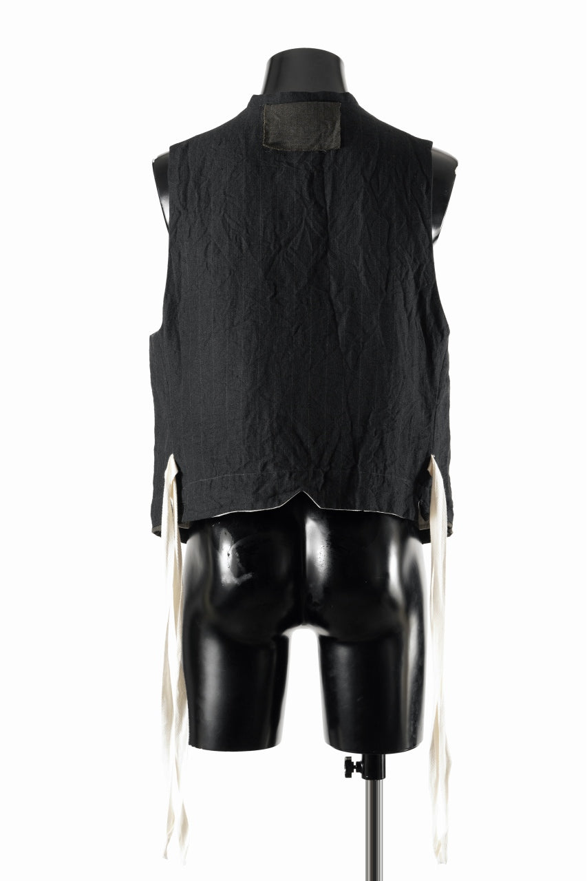 画像をギャラリービューアに読み込む, KLASICA "JEUNET" SQUARE SHAPED LOOSE VEST / OBSCURE STRIPED 3/3 MINI HBT (MID NIGHT)