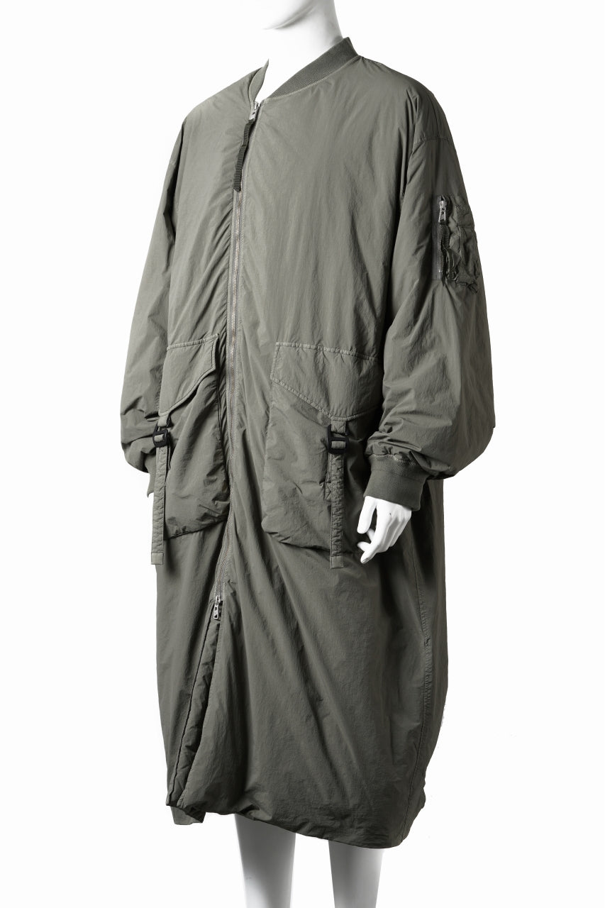 画像をギャラリービューアに読み込む, F/CE. GARMENT DYE DOWN MA-1 LONG COAT (OLIVE)