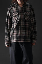 Load image into Gallery viewer, FULLCOUNT OPEN COLLAR SHIRT / WOOL TWILL TARTAN CHECK (BLACK)