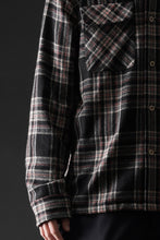 Load image into Gallery viewer, FULLCOUNT OPEN COLLAR SHIRT / WOOL TWILL TARTAN CHECK (BLACK)