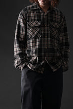 Load image into Gallery viewer, FULLCOUNT OPEN COLLAR SHIRT / WOOL TWILL TARTAN CHECK (BLACK)