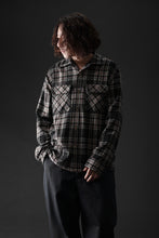 Load image into Gallery viewer, FULLCOUNT OPEN COLLAR SHIRT / WOOL TWILL TARTAN CHECK (BLACK)