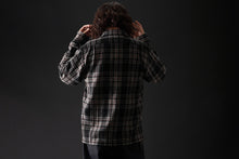Load image into Gallery viewer, FULLCOUNT OPEN COLLAR SHIRT / WOOL TWILL TARTAN CHECK (BLACK)