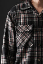 Load image into Gallery viewer, FULLCOUNT OPEN COLLAR SHIRT / WOOL TWILL TARTAN CHECK (BLACK)