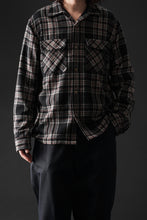 Load image into Gallery viewer, FULLCOUNT OPEN COLLAR SHIRT / WOOL TWILL TARTAN CHECK (BLACK)
