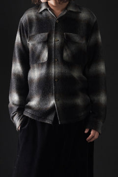 画像をギャラリービューアに読み込む, FULLCOUNT OPEN COLLAR SHIRT / SHAGGY OMBRE CHECK (BLACK)