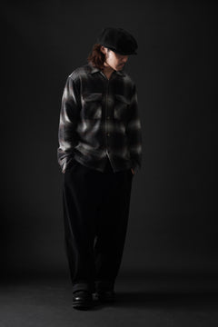 画像をギャラリービューアに読み込む, FULLCOUNT OPEN COLLAR SHIRT / SHAGGY OMBRE CHECK (BLACK)
