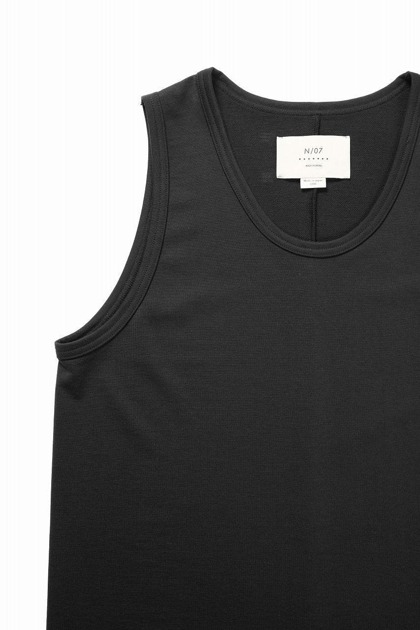画像をギャラリービューアに読み込む, N/07 x black crow MINIMAL TANK TOP / MICRO FLEESE COTTON JERSEY (BLACK)