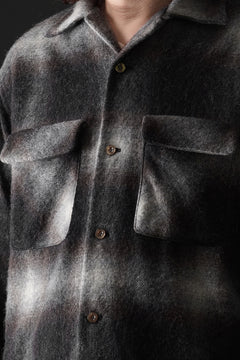 画像をギャラリービューアに読み込む, FULLCOUNT OPEN COLLAR SHIRT / SHAGGY OMBRE CHECK (BLACK)