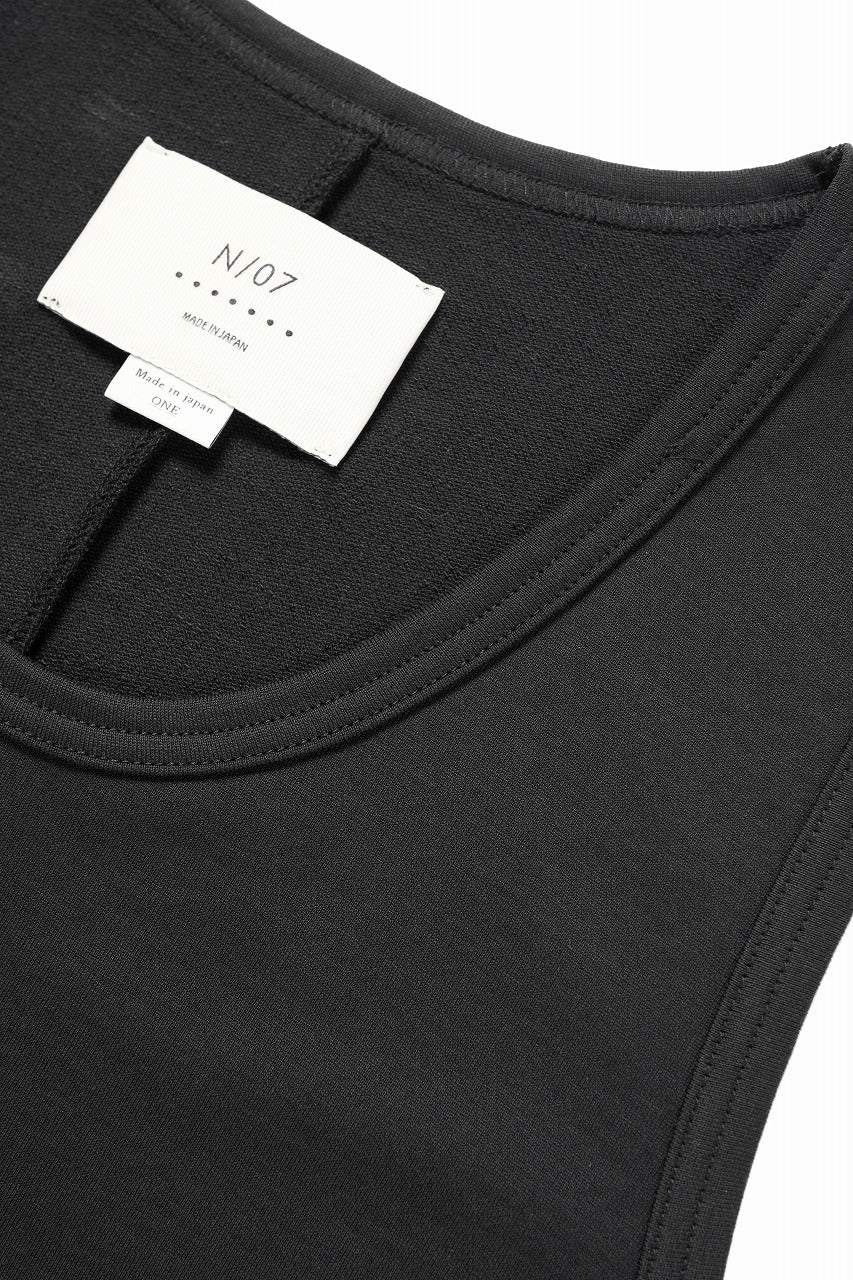 画像をギャラリービューアに読み込む, N/07 x black crow MINIMAL TANK TOP / MICRO FLEESE COTTON JERSEY (BLACK)