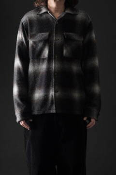 画像をギャラリービューアに読み込む, FULLCOUNT OPEN COLLAR SHIRT / SHAGGY OMBRE CHECK (BLACK)