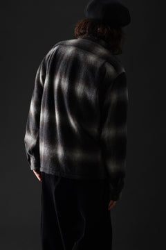 画像をギャラリービューアに読み込む, FULLCOUNT OPEN COLLAR SHIRT / SHAGGY OMBRE CHECK (BLACK)