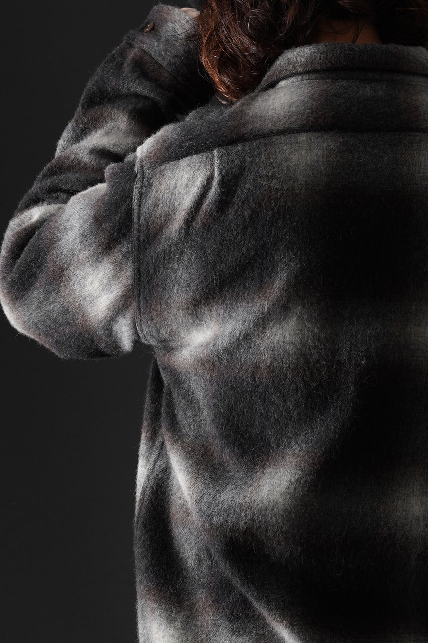 画像をギャラリービューアに読み込む, FULLCOUNT OPEN COLLAR SHIRT / SHAGGY OMBRE CHECK (BLACK)