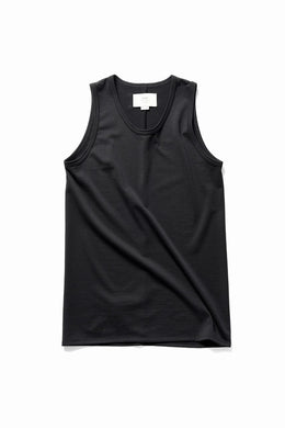 N/07 x black crow MINIMAL TANK TOP / MICRO FLEESE COTTON JERSEY (BLACK)