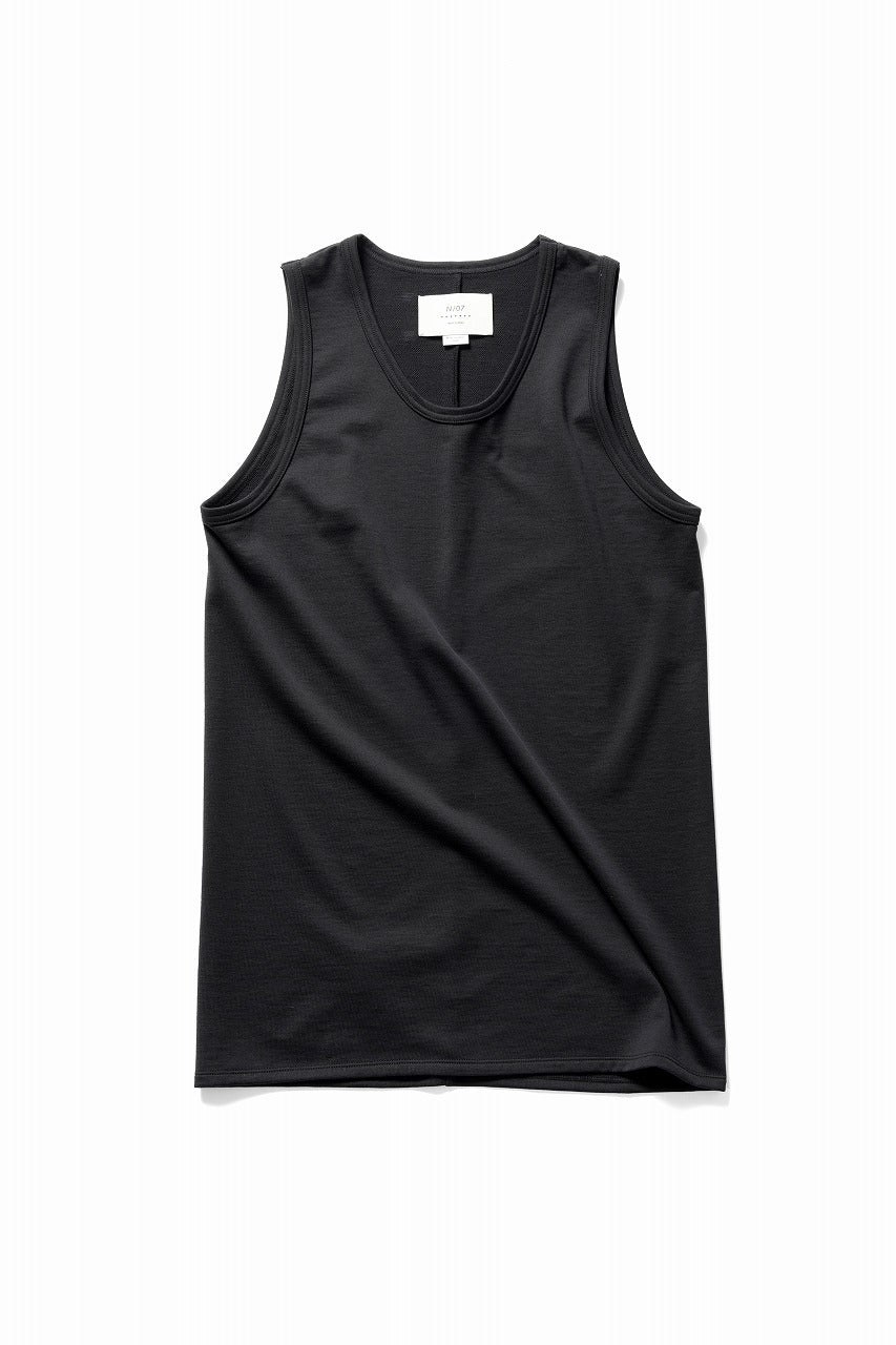 画像をギャラリービューアに読み込む, N/07 x black crow MINIMAL TANK TOP / MICRO FLEESE COTTON JERSEY (BLACK)