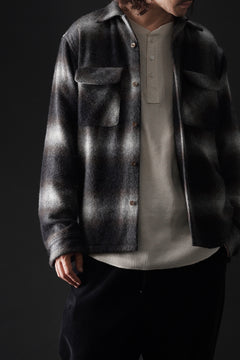 画像をギャラリービューアに読み込む, FULLCOUNT OPEN COLLAR SHIRT / SHAGGY OMBRE CHECK (BLACK)
