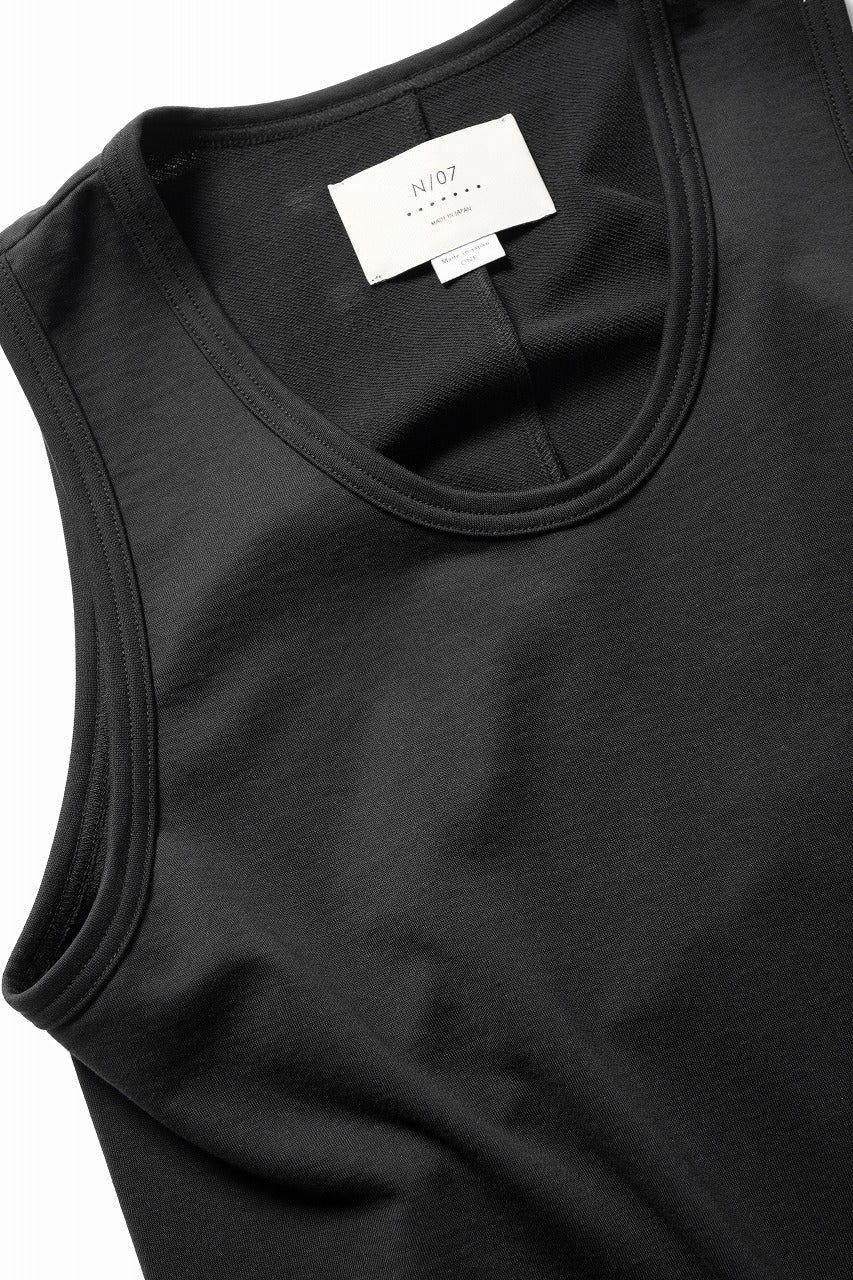 画像をギャラリービューアに読み込む, N/07 x black crow MINIMAL TANK TOP / MICRO FLEESE COTTON JERSEY (BLACK)