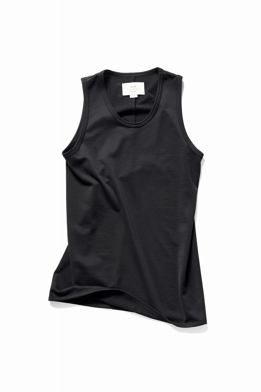 画像をギャラリービューアに読み込む, N/07 x black crow MINIMAL TANK TOP / MICRO FLEESE COTTON JERSEY (BLACK)