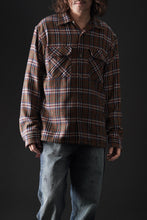 Load image into Gallery viewer, FULLCOUNT OPEN COLLAR SHIRT / WOOL TWILL TARTAN CHECK (KHAKI)