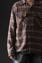 Load image into Gallery viewer, FULLCOUNT OPEN COLLAR SHIRT / WOOL TWILL TARTAN CHECK (KHAKI)