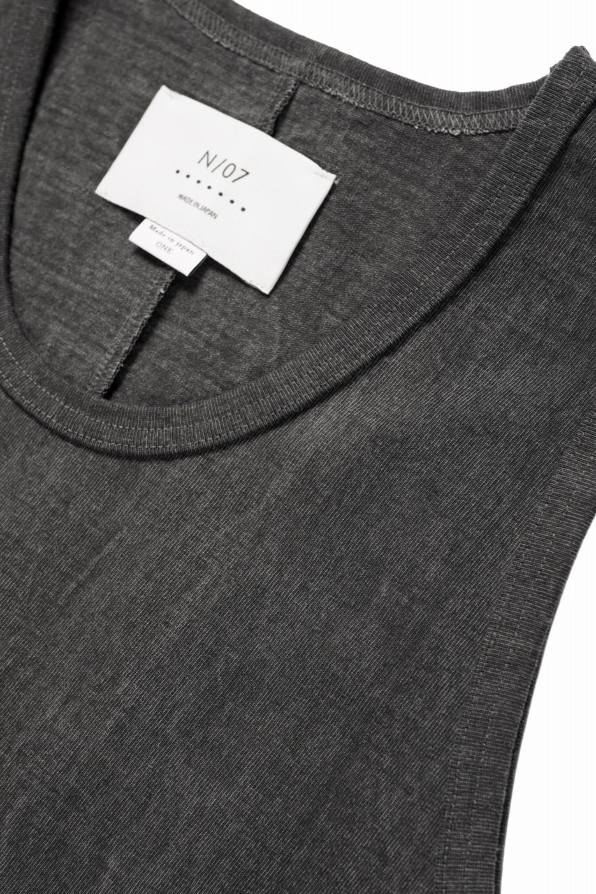 画像をギャラリービューアに読み込む, N/07 x black crow MINIMAL TANK TOP / DYED MEDIUM COTTON JERSEY (濃墨)